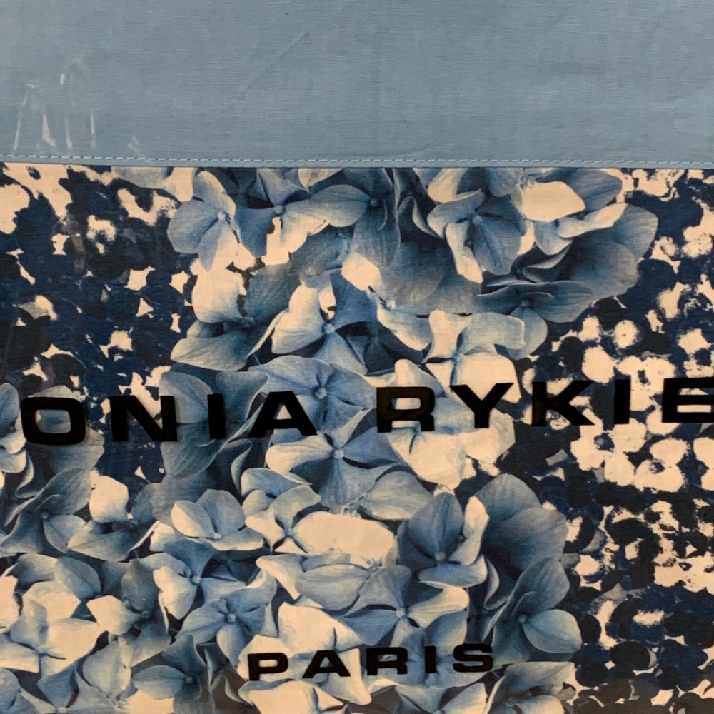 Sonia Rykiel Paris Rue Madame Ciel Floral Hydrangeas Queen Flat Sheet - NEW